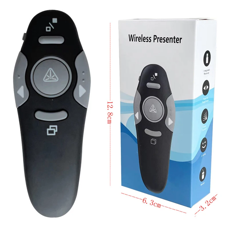 USB Wireless Presentation Remote Multifunctional Laser Pointer PPT Presenter Clicker for Office Study