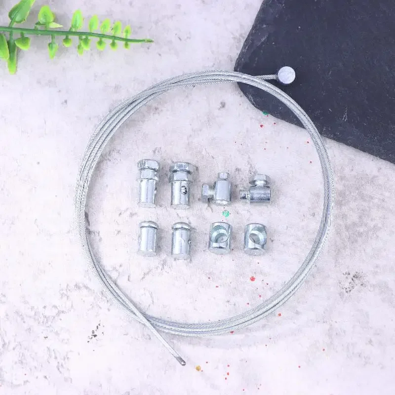 Throttle Clutch Cable Repair Kit 9pcs/set Universal Throttle Clutch Cable Repair Kit Solderless Nipple With Sleeve Nut Set With Cable Lawnmower Rotovator Parts
