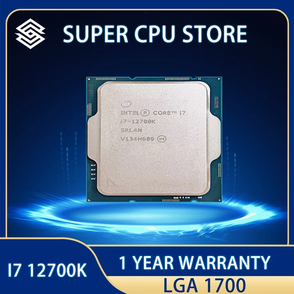

процессор Intel I7 12700K для настольных ПК, оригинальный чип, только 12-го поколения, 12-ядерный 20-поточный разъем LGA1700 в