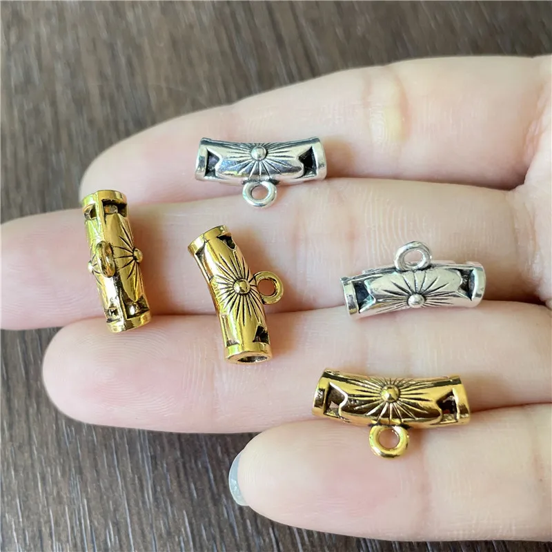 

10*17mm Tibetan Silver Gold Classic Three-Way Bifurcated Small Pendant DIY Handmade Jewelry Crafts Connector Making Accessories