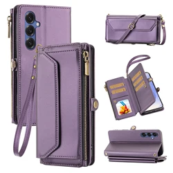 Stylish Wallet - Style Crossbody Phone Case with Multiple Card Slots and Coin Pocket in Faux Leather - Galaxy A42 5G (Purple)