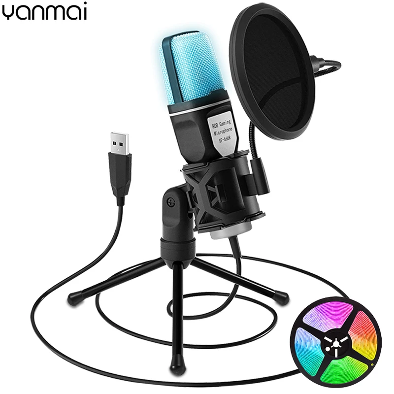 Streaming Podcast Pc Microphone Usb Gaming Condenser Microphone