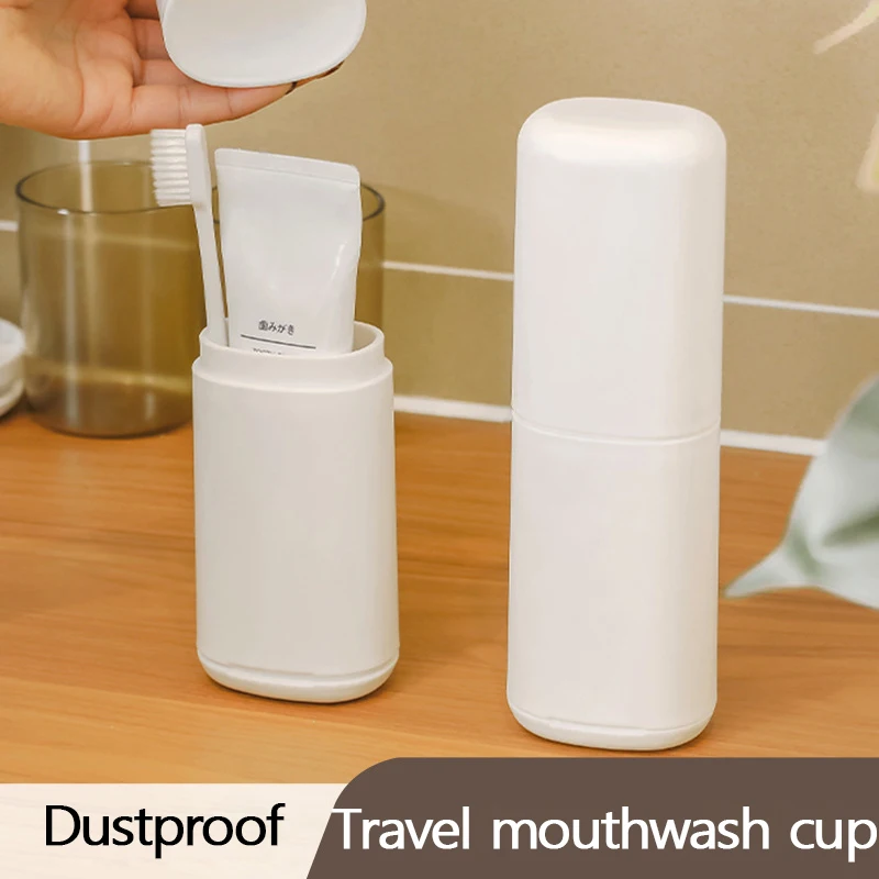 Simple Mouthwash Cup And Toothbrush Travel Storage Case_voghion.com