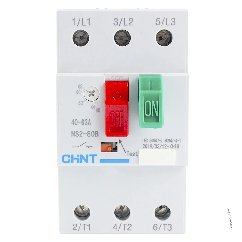 Relay Fuse Circuit Breaker CHINT NS2-80B NS2 Engine Protector Device Circuit Breaker Motor Starter Three-Phase 40A 50A 60A 63A 80A Overload Protection