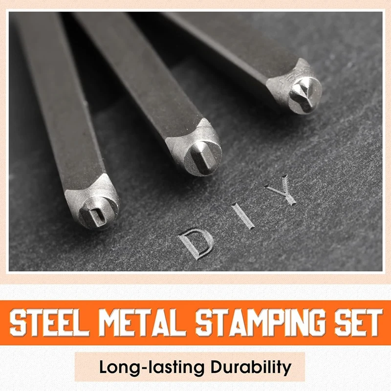 36 Pcs Steel Metal Stamping Set 1/8 Inch(3Mm) With 50 Pcs Aluminum Plant Label, Steel Number And Letter Stamp Tool Kit-A021