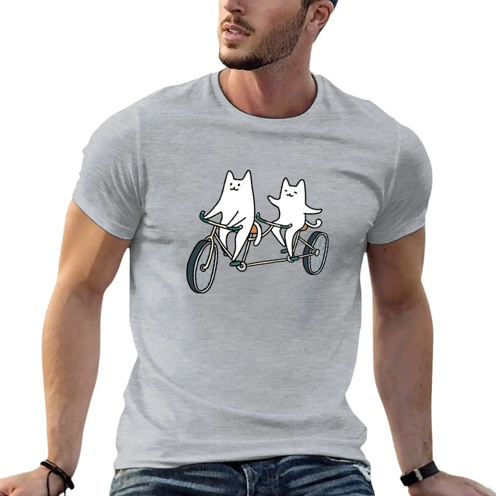 

New Tandem Bike Cats T-Shirt man clothes quick drying shirt Oversized t-shirt plus size t shirts mens graphic t-shirts