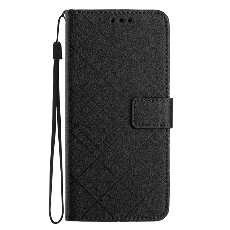 Para Xiaomi Redmi 13C Diamond Lattice Zipper Wallet Funda de cuero