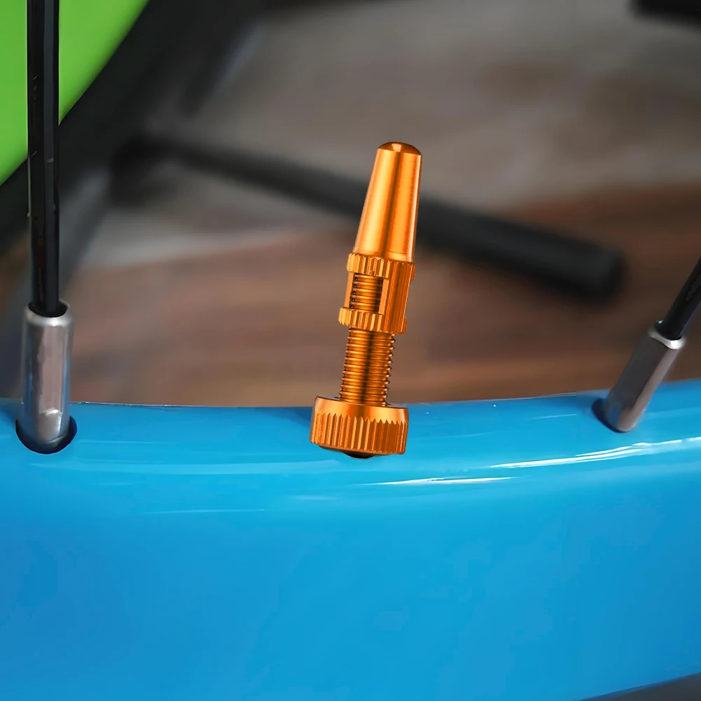 1쌍 초경량 그래블 MTB 자전거 튜브리스 밸브 CNC 알루미늄 40/44mm 로드 바이크 튜브리스 타이어 밸브 (캡 포함) 로드 바이크 밸브