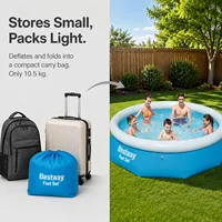 Piscine gonflable ronde 305x76 cm, installation rapide, piscine familiale pour jardin, cour, plaisir estival, matériau Tritech durable 5