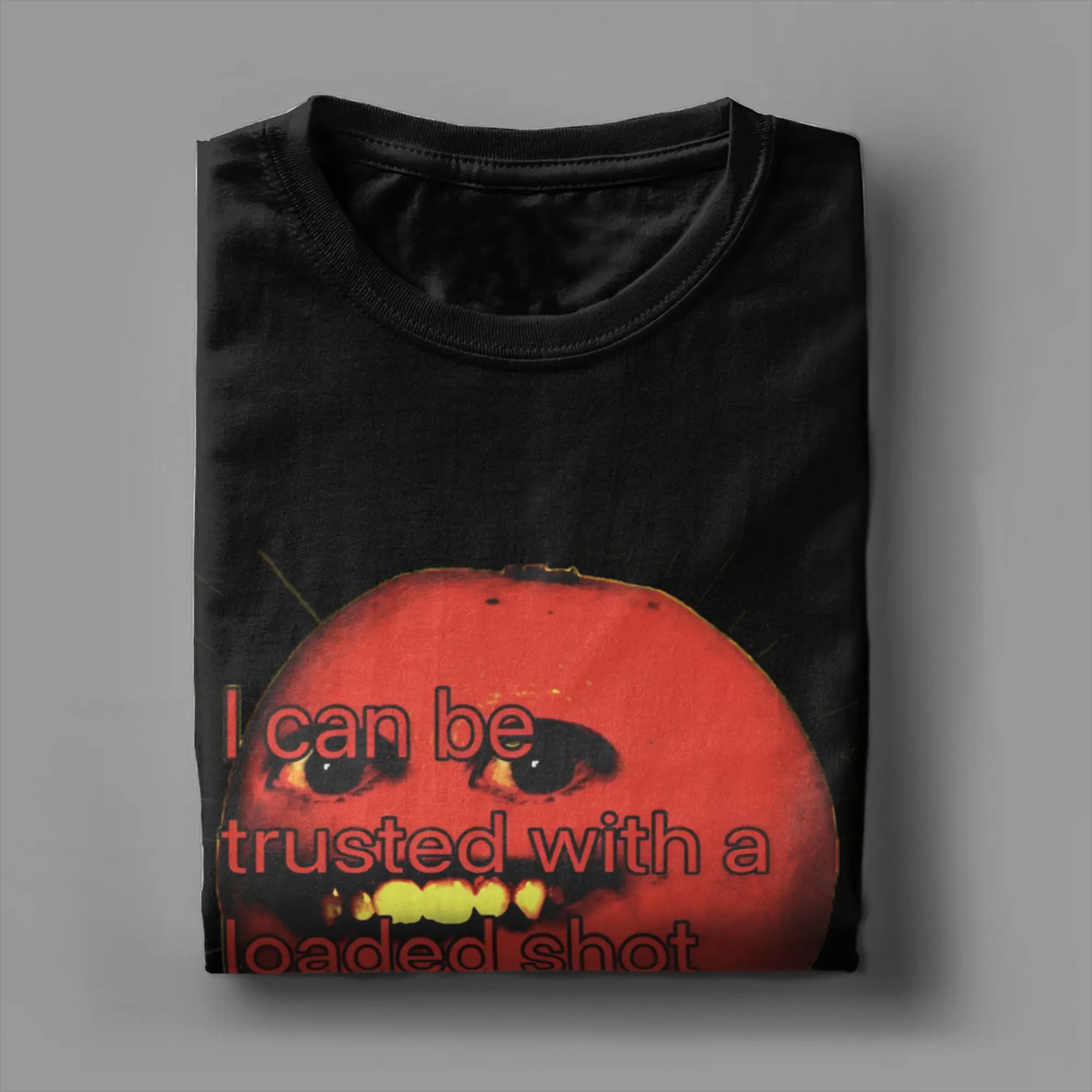 Humorous Orange Graphic Men's Cotton Crew Neck T-Shirt