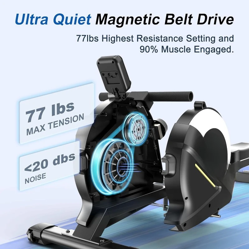 Rowing Machines for Home,Magnetic Rowing Machine with 77lbs High Resistance Machine