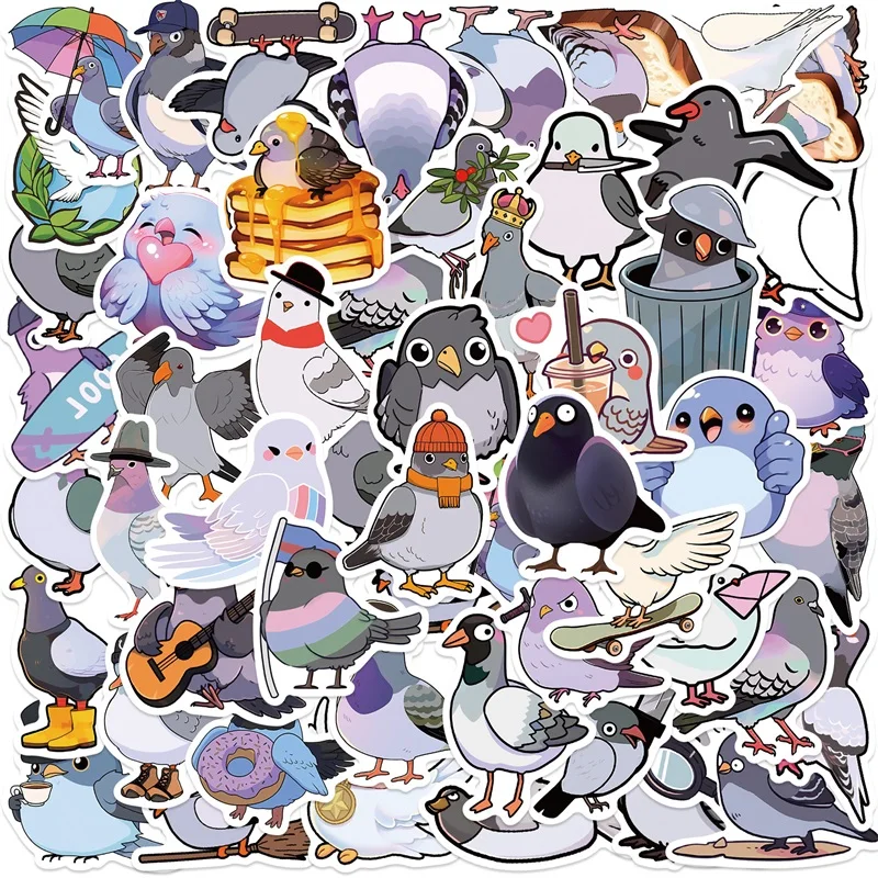 

10/30/50PCS Kawaii Pigeon PVC Sticker Aesthetic Chidlren's Korean Stationery Decoration Scrapbooking School Supplies for Kids