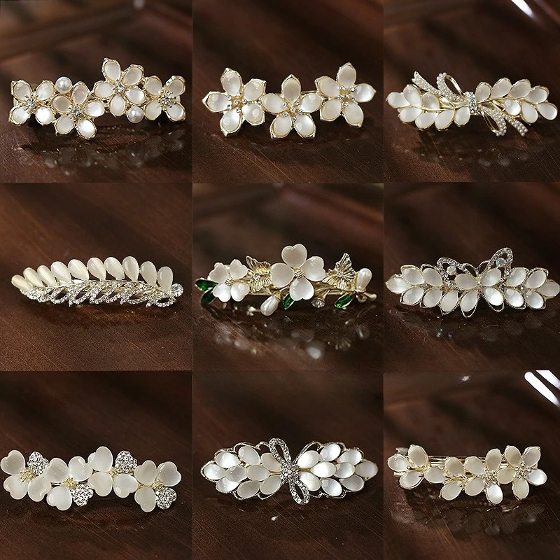 1, elegantes, mit Blumen besetztes Diamant-Haarnadel-Set im europäischen Stil, geeignet für alle Jahreszeiten zum Abendessen/Hochzeits-Styling-Haarschleifen für Mädchen
