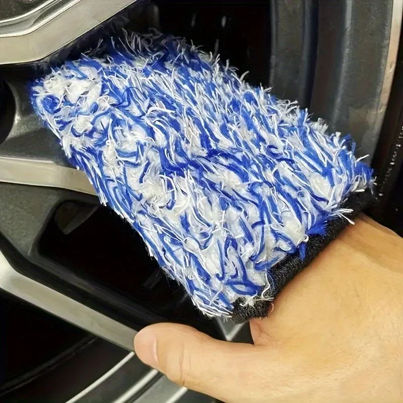 Auto Care Double-faced Glove Car Wash Microfiber Chenille Gloves Thick Auto Cleaning Mitt Wax Detailing Waterproof Brush