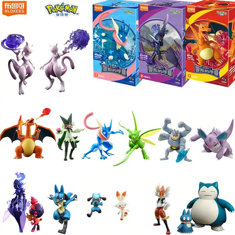 BLOKEES POKEMON Mewtwo Pikachu Snorlax Lucario Cinderace Charizard Klassische Spezialeffekt-Accessoires Actionfigur Spielzeug Geschenk