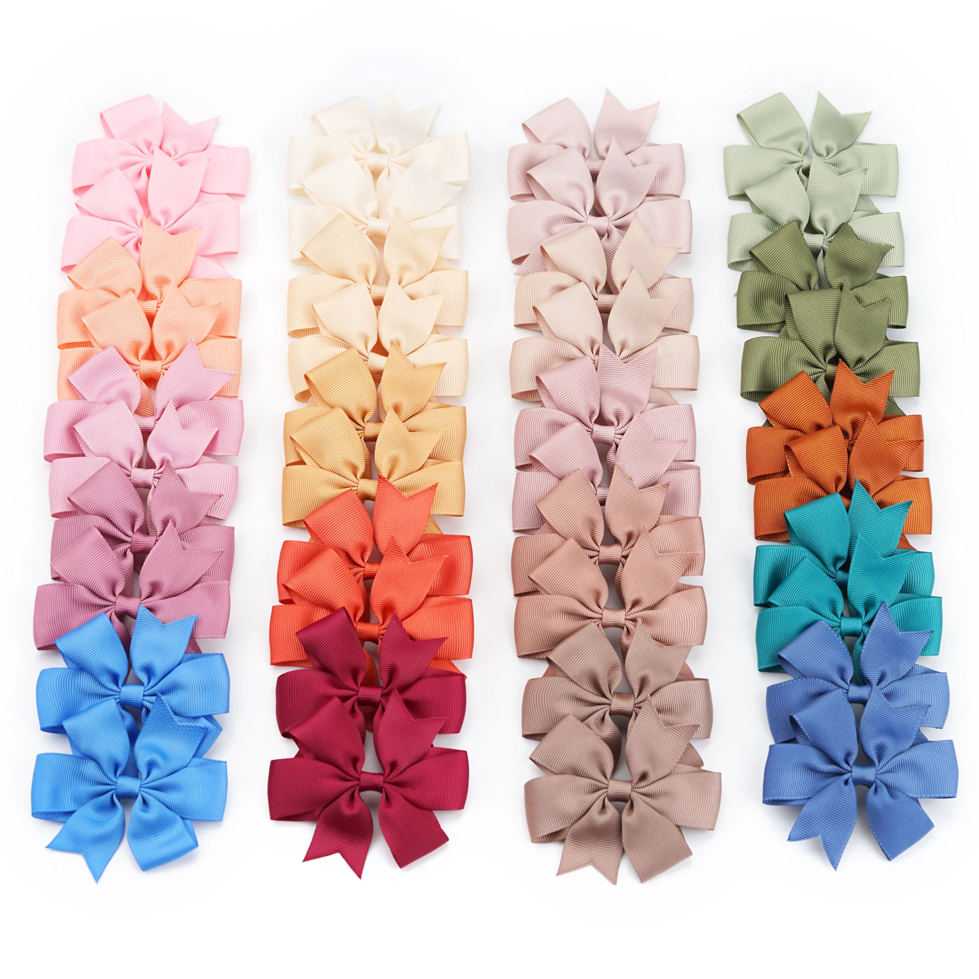 3.5inch Baby Girl Hair Bows - 8 Color Set With Alligator Clips For Toddlers & Kids