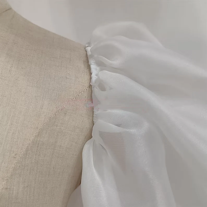 Wedding Accessories Organza Cap Sleeves Puffy Short Sleeves Bride Gloves Woman Removable complementos de boda