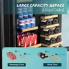 Wine Cooler with Glass Door Hold 21 Bottles and 88 Cans, 24 Inch Dual Zone Wine Refrigerator with Blue LED Light 4