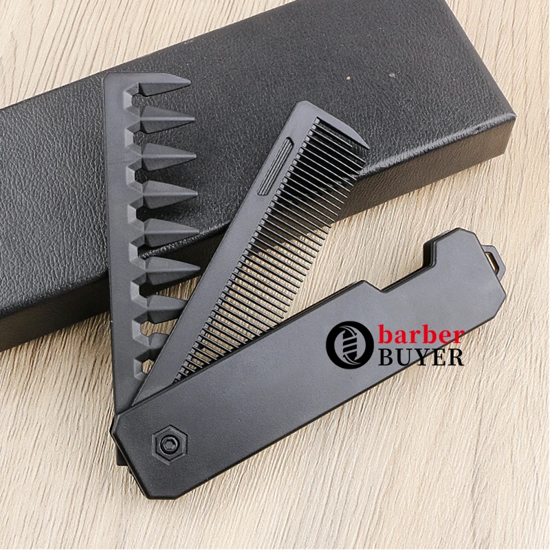 CESTOMEN Multifunctional Portable Folding Wide Tooth Hair and Beard Styling Comb