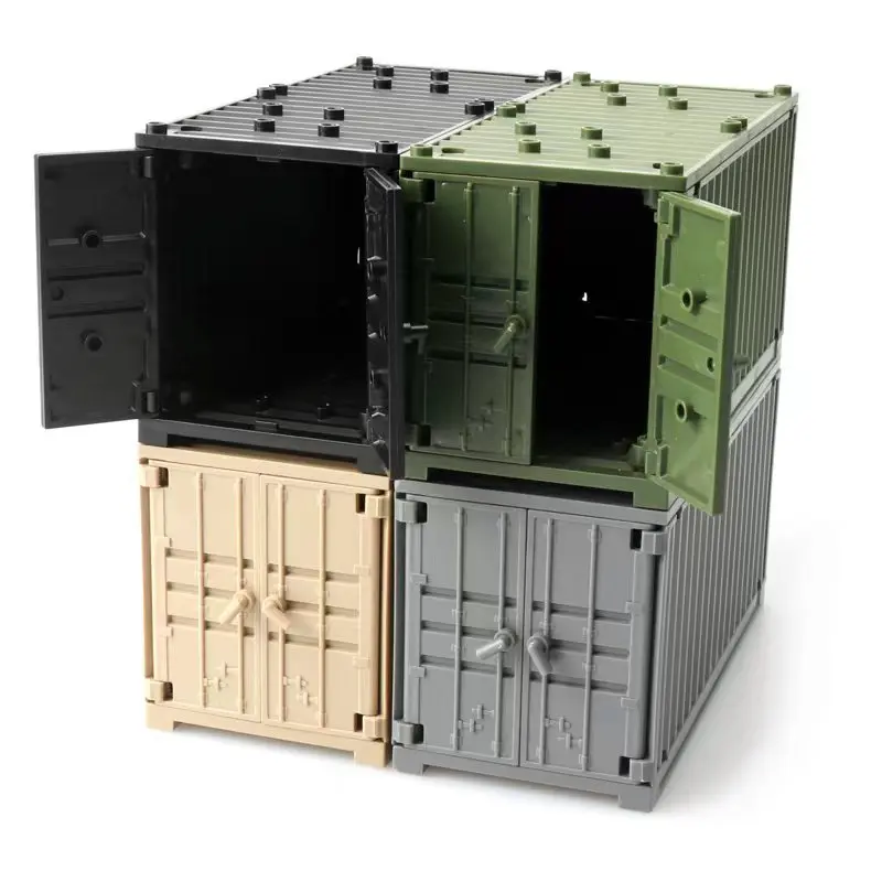 Beige Military Weapon Box Building Block Accessories