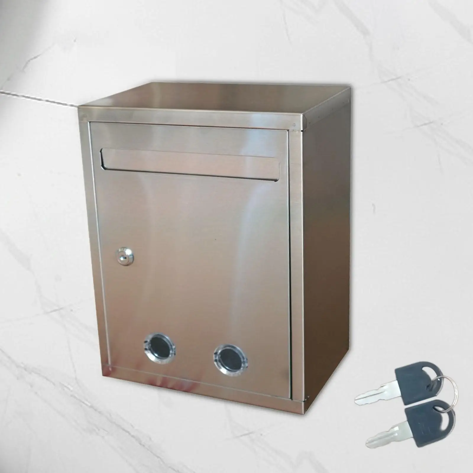 Suggestion Box Donation and Collection Key Drop Box Stainless Steel Organizer Ballot Comment for Charity Tip Jar Ballots