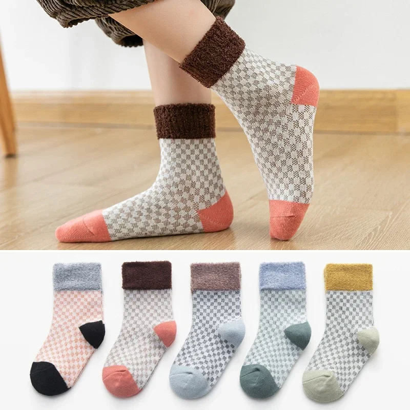 5Pairs/lot Baby Socks Autumn Winter Cotton Kids Socks Cute Girls Boys Children's