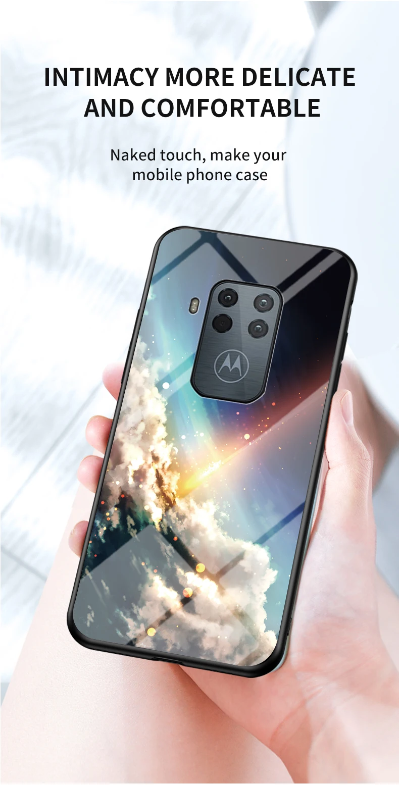 for Moto One Zoom Glass Case DECLAREYAO Luxury Hard Mirror Tempered Glass Coque For Moto G7 Power G7Play G5S Puls G6 Plu_voghion.com