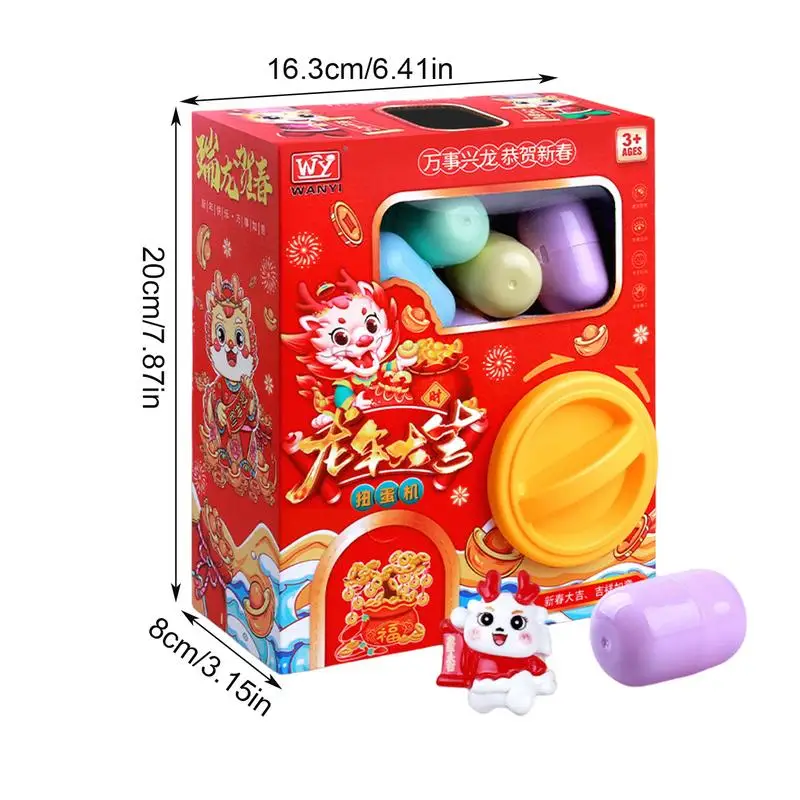 Vending Machine Toys Chinese New Year Children Mini Claw Machine Toys Lucky Egg Twisting Machine Toy Gift for Boys Girls 6