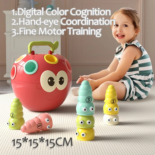 Baby Educational Matching Sorter Toys Color Number Cognition Sorting Stacking Game Toddler Montessori Sensory Toys Fine Motor 2