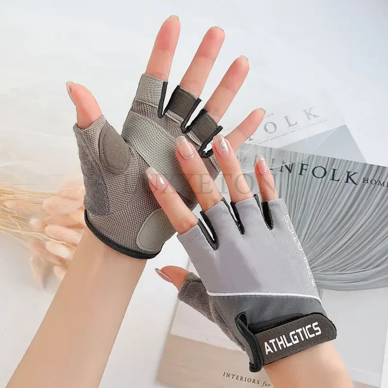 Gym Fitness Half Finger Gloves Cycling Gloves Men Women Building Exercise Anti-skidding Training Sport Yoga Bike