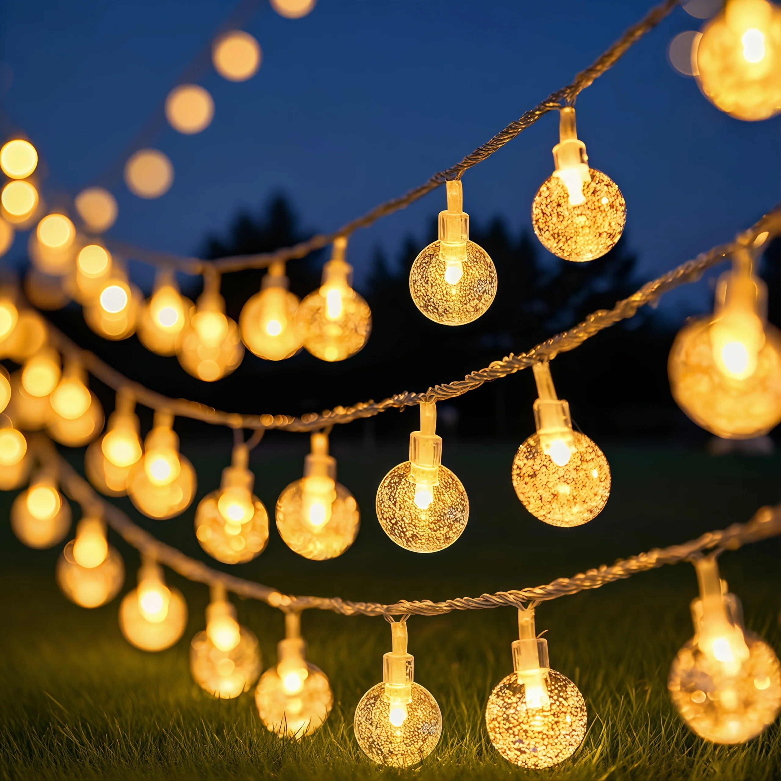 Crystal Bubble Fairy Lights USB Remote Control Christmas Lighting 8 Modes Indoor Room Garden Wedding Birthday Party Decorations