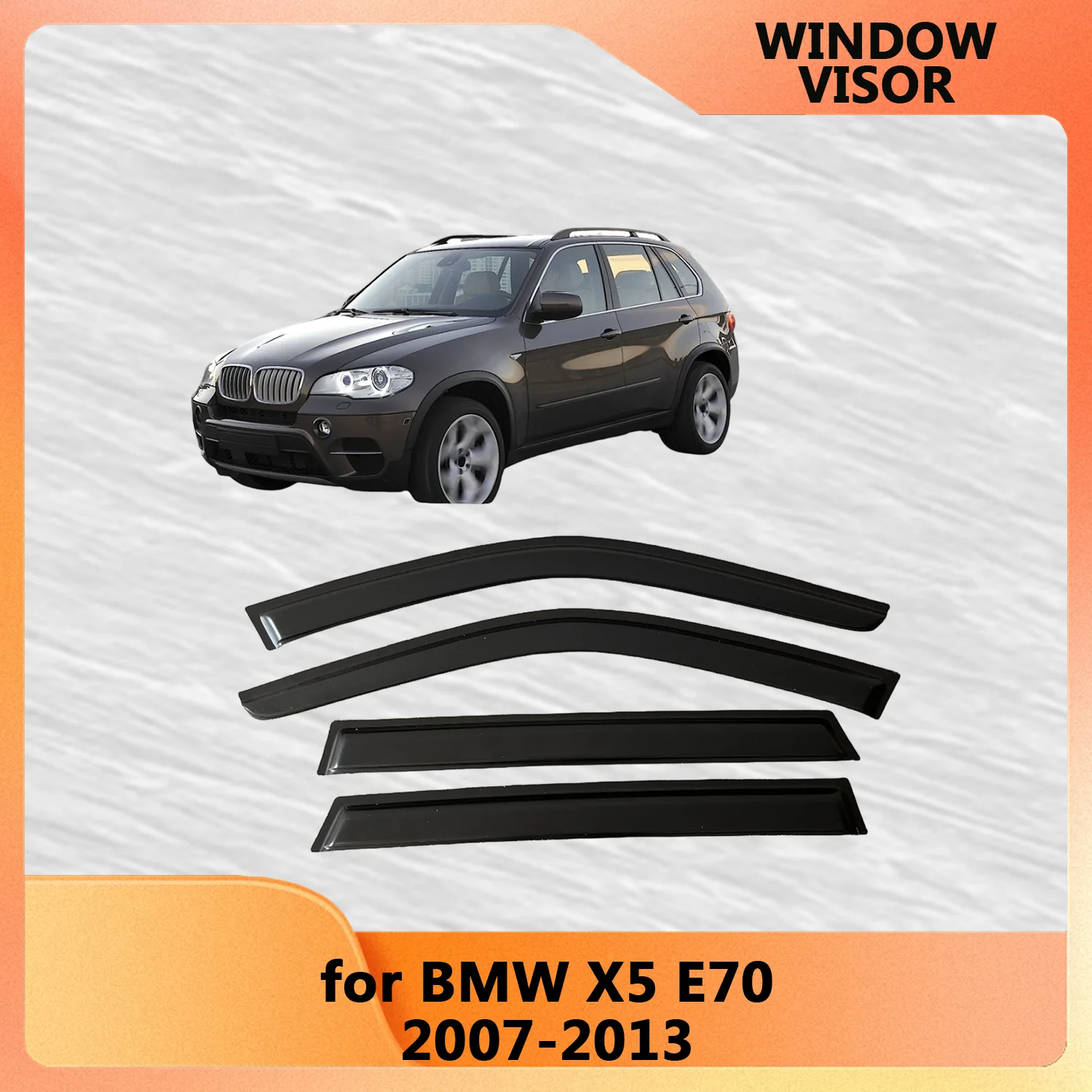 Window Visor for BMW X5 E70 2007 2008 2009 2010 2011 2012 2013 Weathershied Door Visor Wind Sun Rain Guards Side Window Auto