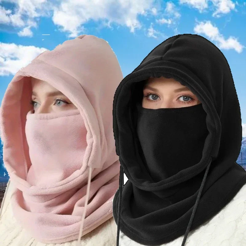 Knit Balaclava Hood Winter Balaclava Hooded Scarf Warm Neck Gaiter for Outdoor Activities Cycling Skiing