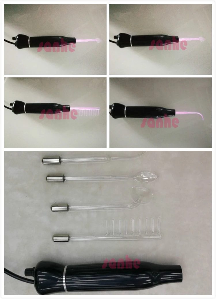 High Frequency Facial Machine Acne Spot Remover Electrotherapy Glass Tube Wand Big Power 30W 5