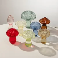 2023 Creative Mushroom Glass Vase Plant Hydroponic Terrarium Art Plant Hydroponic Table Vase Glass Crafts DIY Table Decoration 3