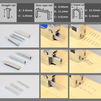 Tools Staples Nails 1000Pcs 12mm/8mm/10mm Brad Nails DIY Door Nail Household Packaging Silver T Shaped U Shape 2