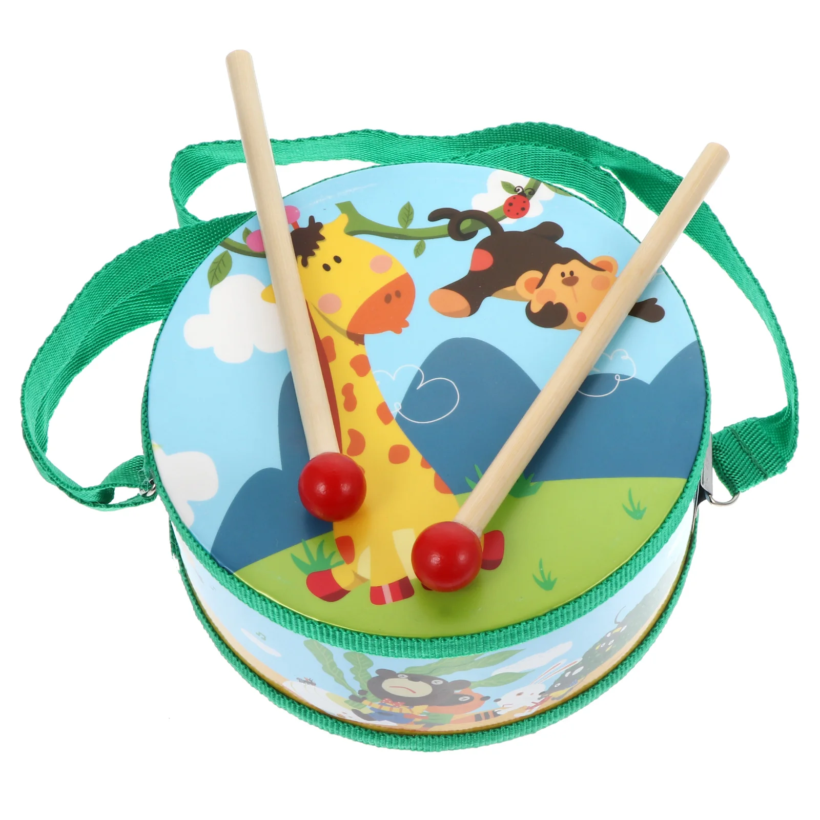 

Cartoon Children Drum Instrument Kids Wooden Drum Drumming Instrument Educational Baby Musical Toy Percussion Instrument
