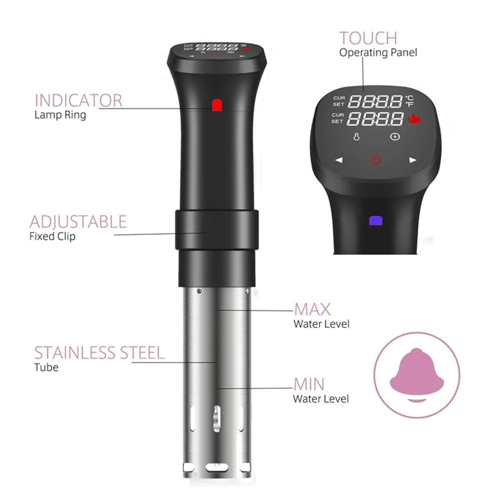 1100W Sous Vide Machine Precision Cooker Ultra-quiet Immersion Circulators LCD Touchscreen Kitchen Gadgets Sous Vide Cooker