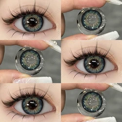 Vibrant Black Cosmetic Contact Lenses - Yearly Fashion Enhancement Duo (KING - BLUE)