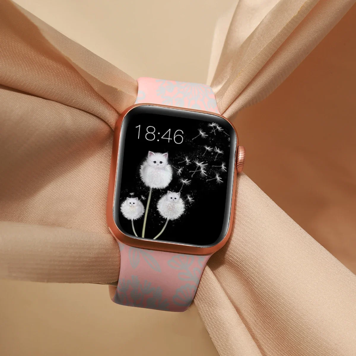 Floral Engraved Silicone Sport Band