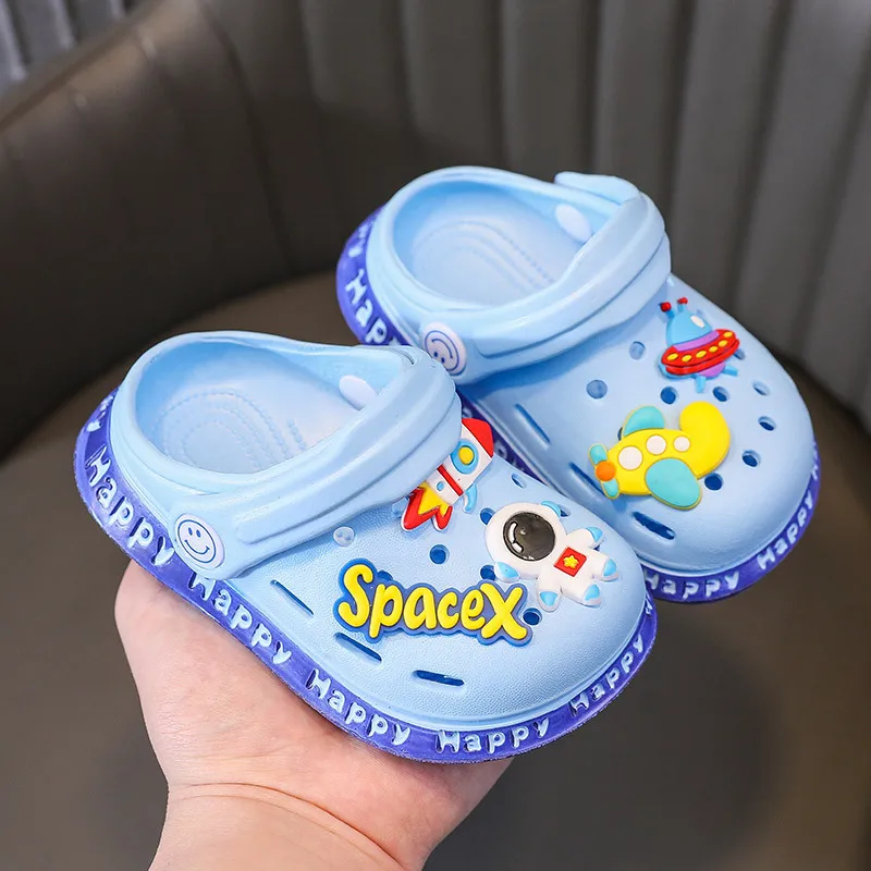 thumbnail image 1 of Summer Kids Sandals Children Shoes Slippers Soft Anti-Skid Cartoon DIY Design Hole Baby Shoes Sandy Beach  For Boys Girls Gift, 1 of 6