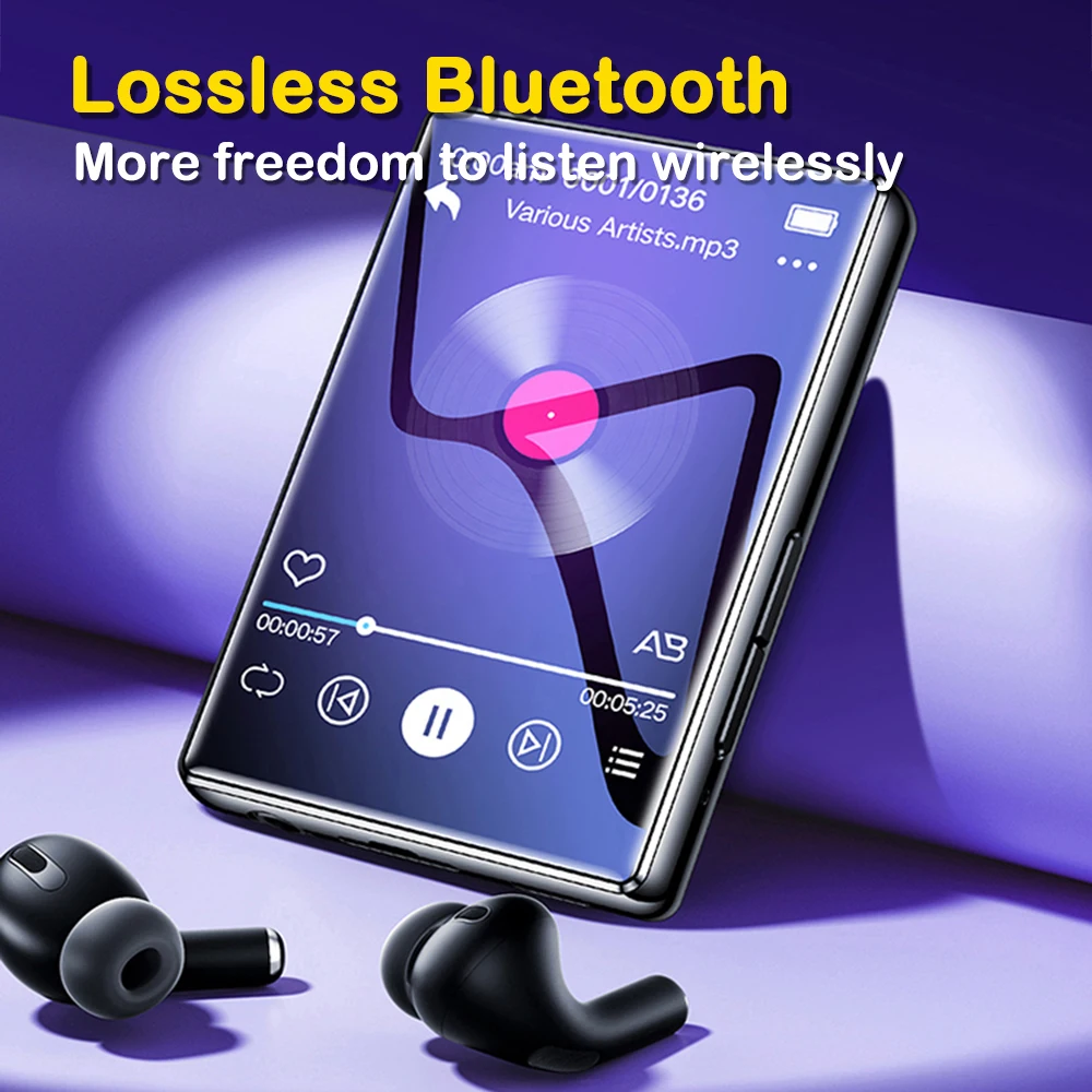 Portable MP4 Player MP3 Bluetooth HiFi Sound With Speaker Music MP3 Player Full Touch Screen Recorder/Browser/Support Max 128G