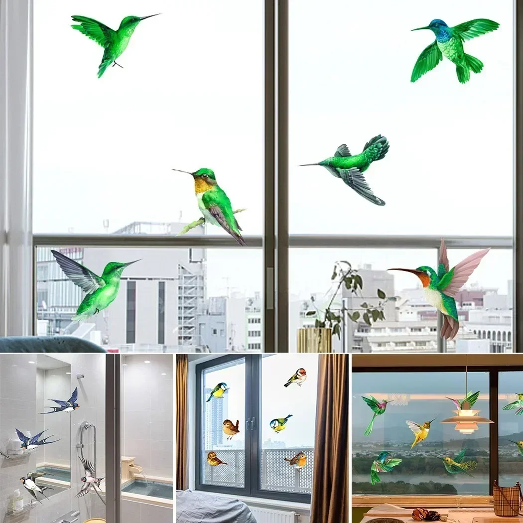 6Pc/Set Bird Anti-collision Warning Stickers Electrostatic Glass Film Bird Sticker PVC Film Window Home Glass Decorative