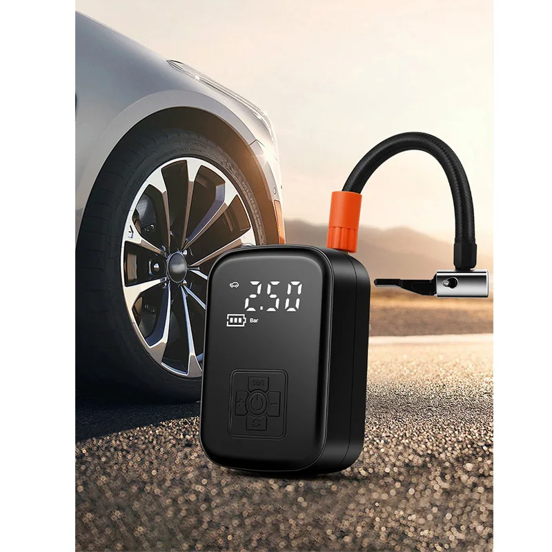 Portable Air Compressor 120W Car Air Pump Wireless Electric Car Tire Inflatable Pump for cars, motorcycles bicycles＆ba