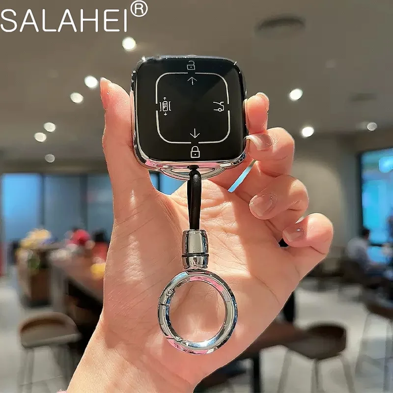 

4 Buttons Car Key Case Full Cover TPU Protection Shell Keychain For ZEEKR 001 Bluetooth Smart Key Set Auto Top Grade Accessories