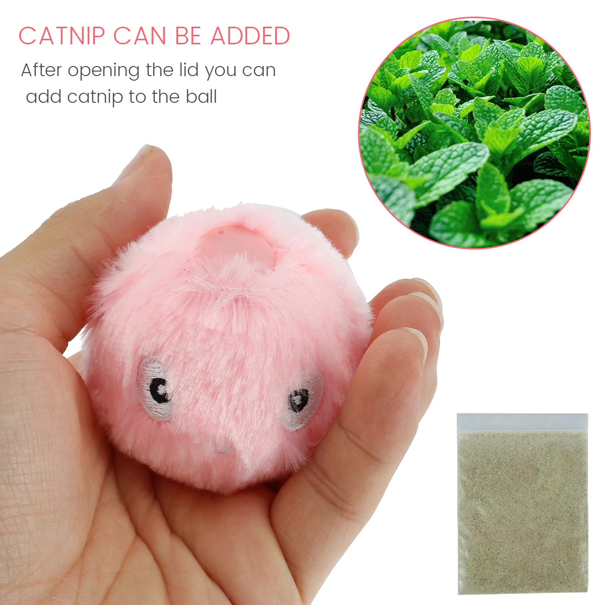 3Pcs Interactive Ball Smart Cat Toys Plush Electric Catnip Training Toy with Smart Trigger Squeaky Fluffy Attract Cat Toys Balls