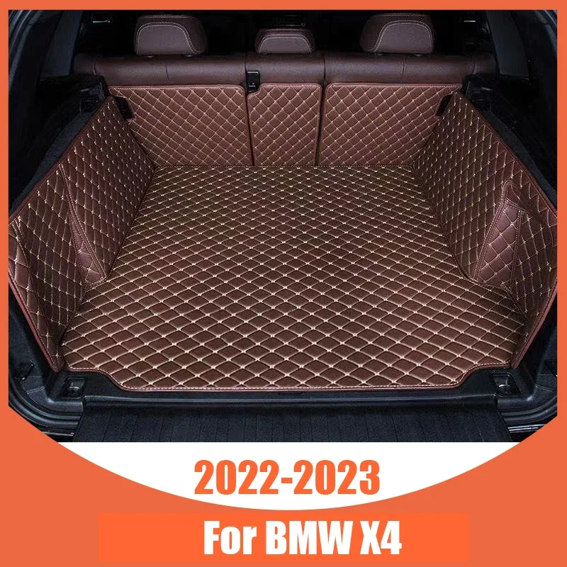 

Auto Full Coverage Trunk Mat For BMW X4 2022 2023 Leather Car Boot Cover Pad Cargo Liner Interior Protector Accessories