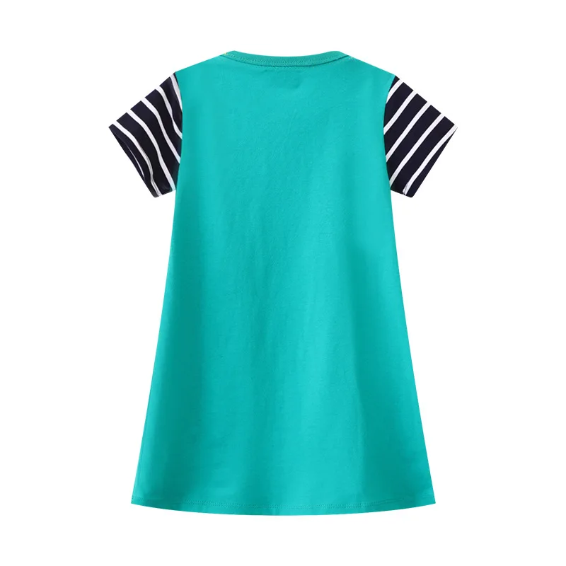 New Baby Girl Summer Dress Kids Clothes Cartoon Giraffe Short Sleeves Dresses Cotton Vestidos Children's Clothing