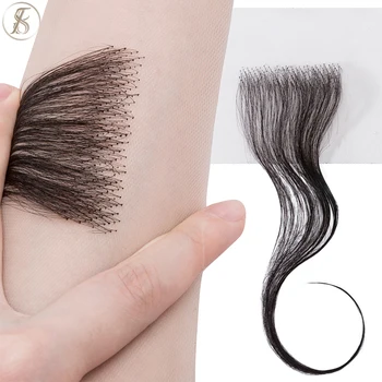 TESS 10Inch Women Topper Temple Hair Loss Hair Hand Hook Lace Single Knot 4g Natural Human Hair Replacement Invisible Hairpiece