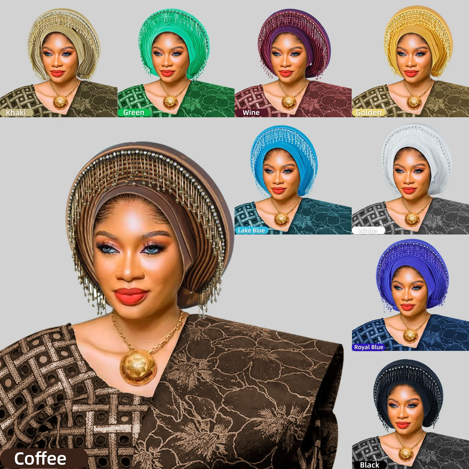 Already Made African Headtie Women's Turban Cap Female Head Wraps Nigeria Wedding Auto Geles Party Headwear Hat African Headtie african head wraps